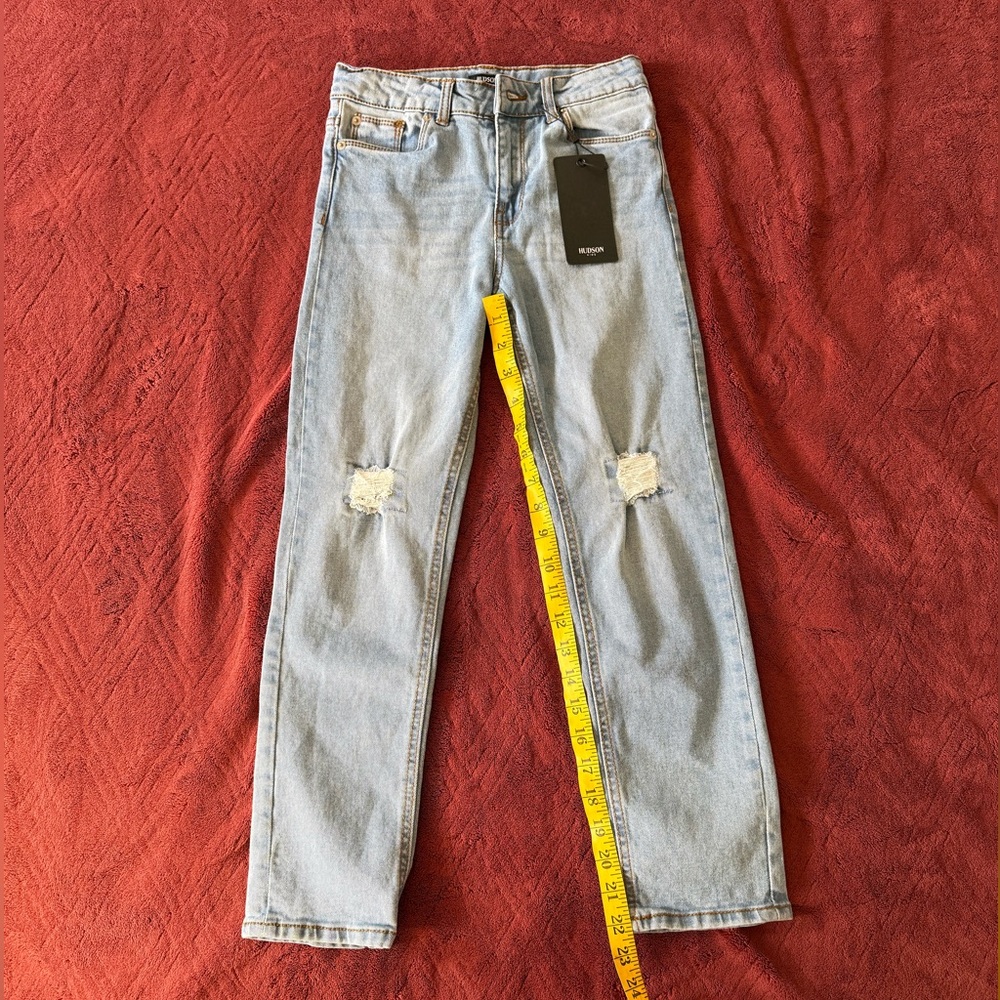 Girls Size 10 Hudson Light Blue Denim High Rise Straight Jeans